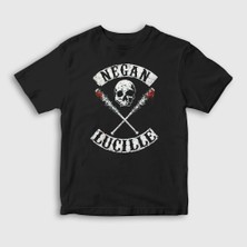 Presmono Unisex Çocuk Siyah Negan V3 The Walking Dead T-Shirt