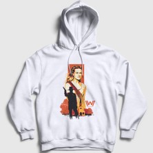 Presmono Unisex Beyaz Dolores Westworld Kapüşonlu Sweatshirt
