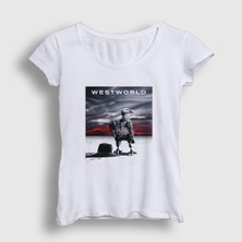 Presmono Kadın Beyaz Cover Westworld T-Shirt