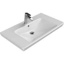 Turkuaz Cerastyle Turkuaz Porto Etajerli Lavabo 85  cm (Derınlık 38  Cm)