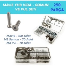 Site Hırdavat M3X15 Yhb Vida Somun ve Pul Seti, 290 Parça