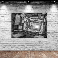 BK Gift Üç Boyutlu Siyah Beyaz Kanvas Tablo-1 50X70CM