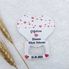 Hayaller Dükkanı 30 Adet Kalplerle Süslü Kalp Balon Açacak Magnet 7,5x8,5 Cm Uv Nikah Şekeri Nişan Ği