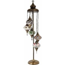 Karalp Mozaik Oturma Odası, Salon, Bahçe, Kafe, Teras Için Ayaklı Mozaik Köşe Lambası, Lambader