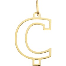 Gençtaş Kuyumculuk 14 Ayar Altın Ç Harfi Kadın Kolye Ucu