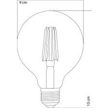 Heka E27 LED FİLAMANLI RUSTIK AMPUL G95 BAL CAM 8W 2500k Gün Işığı ERD-86