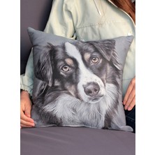 New Old Kırlent - Yastık (%100 Dokuma-Baskı Değildir) - 37CM x 37CM - Iç Yastık Dahil - Köpekli