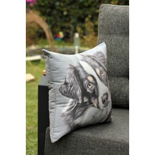 New Old Kırlent - Yastık (%100 Dokuma-Baskı Değildir) - 37CM x 37CM - Iç Yastık Dahil - Köpekli