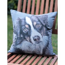 New Old Kırlent - Yastık (%100 Dokuma-Baskı Değildir) - 37CM x 37CM - Iç Yastık Dahil - Köpekli