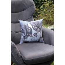 New Old Kırlent - Yastık (%100 Dokuma-Baskı Değildir) - 37CM x 37CM - Iç Yastık Dahil - Köpekli