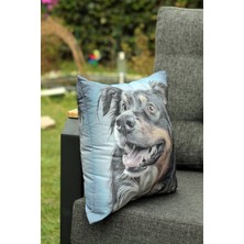New Old Kırlent - Yastık (%100 Dokuma-Baskı Değildir) - 37CM x 37CM - Iç Yastık Dahil - Köpekli