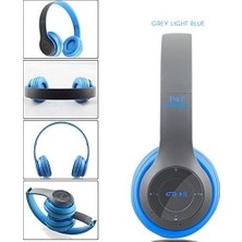 Blupple P47 Bluetooth Extra Bass Radyolu Katlanabilir Kulaklık Mavi