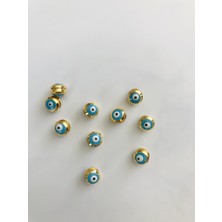 Livza Bijuteri Mineli Torna Kaplama Oluklu Gözlü Boncuk  7mm 10ADET