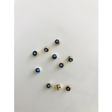 Livza Bijuteri Mineli Torna Kaplama Mavi Boncuk 7 mm 10 Adet