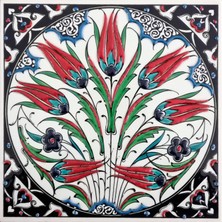 Can Seramik  20 x 20 cm  El Yapımı Kütahya Çinisi