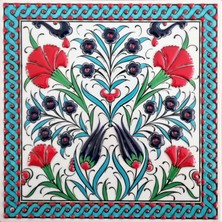 Can Seramik  20 x 20 cm  El Yapımı Iznik Çinisi