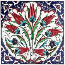 Can Seramik  20 x 20 cm  El Yapımı Iznik Çinisi