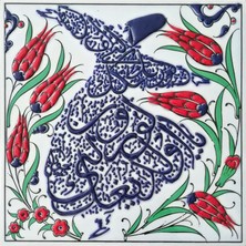 Can Seramik  20 x 20 cm  El Yapımı Iznik Çinisi
