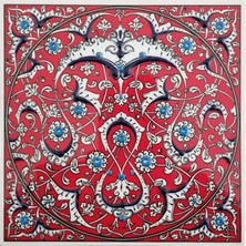 Can Seramik  20 x 20 cm  El Yapımı Iznik Çinisi