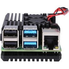 Aoking Raspberry Pi 4 Alüminyum Kasa Soğutucu - Çift Fanlı