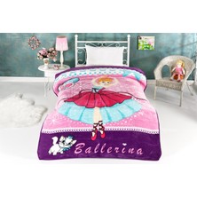 Aksu Ballerina Fuşya Tek Kişilik Vizon Battaniye