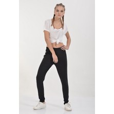 Cotton Candy Yanları Geniş Şeritli Modal Tayt - Füme Füme - L