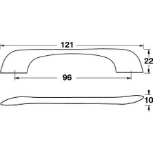 Hafele Gestrud 96MM Kulp, Parlak Krom Renk