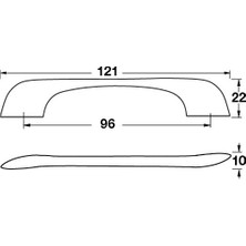 Hafele Gestrud 96MM Kulp, Parlak Krom Renk