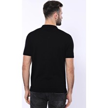 Wessi Erkek Slim Fit Polo Yaka Örme Düz Pamuk Tişört