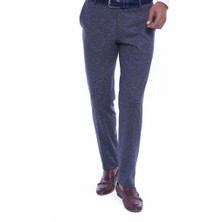 Wessi Erkek Kendinden Desenli Slim Fit Kumaş Pantolon