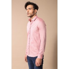 Wessi Erkek Nokta Desenli Slim Fit Gömlek