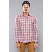 Wessi Erkek Ekose Desenli Uzun Kollu Slim Fit Gömlek