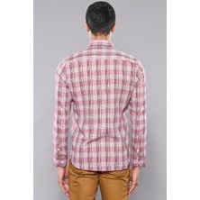 Wessi Erkek Ekose Desenli Uzun Kollu Slim Fit Gömlek