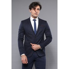 Wessi Erkek Ekose Desenli Sivri Yaka Slim Fit Ceket