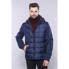 Wessi Erkek Kapüşonlu Kapitone Slim Fit Kaban