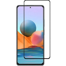 Microcase Xiaomi Redmi Note 10 Tam Kaplayan Çerçeveli Tempered Ekran Koruyucu - Siyah