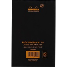 Rhodia Çizgili Bloknot Siyah Kapak 110 x 170 mm