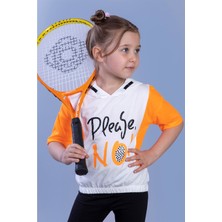 Toontoy Kids Toontoy Kız Çocuk Kapüşonlu Garni Detaylı Baskılı Tişört