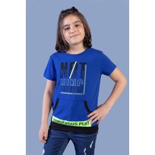 Toontoy Kids Toontoy Erkek Çocuk Kanguru Cepli Neon Baskılı Tişört