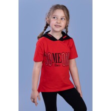 Toontoy Kids Toontoy Kız Çocuk Kapüşonlutaş Işlemeli Baskılı Tişört