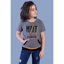 Toontoy Kids Toontoy Erkek Çocuk Kanguru Cepli Neon Baskılı Tişört