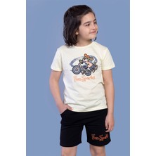 Toontoy Kids Toontoy Erkek Çocuk Bisiklet Süren Köpek Baskılı Takım