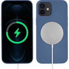 Case 4U Apple iPhone 12 Mini Kılıf Silksafe Wireless Kapak Mavi