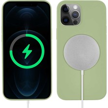 Case 4U Apple iPhone 12 Pro Max Kılıf Silksafe Wireless Kapak Açık Yeşil
