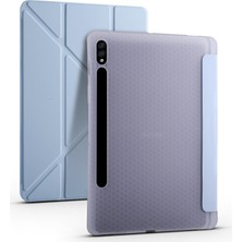 Galaxy Tab S7 Plus T970 Kılıf Kalem Bölmeli  Smart Standlı Tablet Kılıfı Mavi