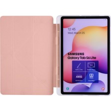 Galaxy Tab S6 Lite P610 Kılıf Kalem Bölmeli  Smart Standlı Tablet Kılıfı Rose Gold