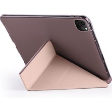 Apple iPad Pro 11 2020 2. Nesil Kılıf Kalem Bölmeli  Smart Standlı Tablet Kılıfı Rose Gold