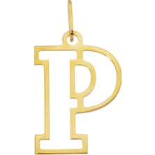 Gençtaş Kuyumculuk 14 Ayar Altın P Harfi Kadın Kolye Ucu