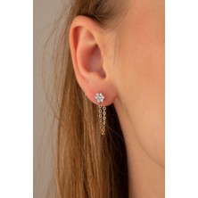 Gençtaş Kuyumculuk 14 Ayar Altın  Sallantılı Çiçek Kadın Küpe