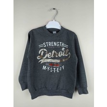 Bluence Erkek Çocuk Baskılı Antrasit Pamuklu Sweatshirt